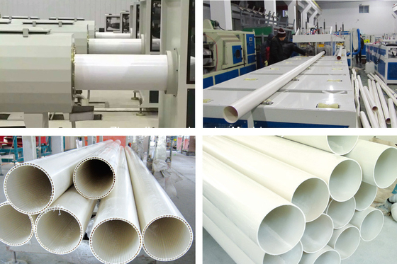 Diamètre du tuyau 75-250 Plastique PVC/UPVC/CPVC Ligne d'extrusion de tube de conduit électrique avec onduleur ABB
