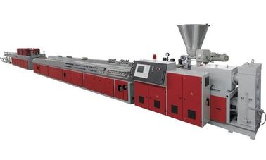 Double ligne d'extrusion de Wpc de vis, chaîne de production économiseuse d'énergie de panneau de mur de PVC