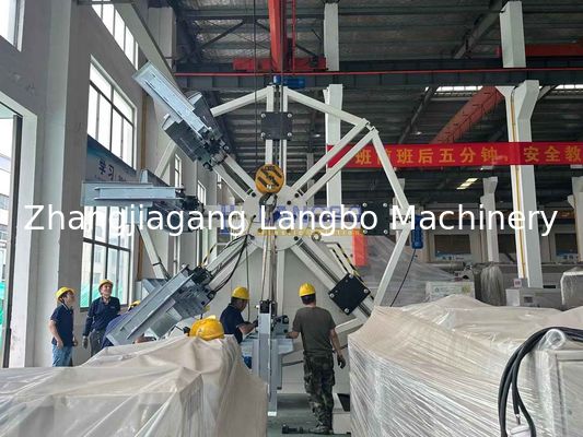 Bobineuse de tuyaux d'irrigation en PE de grand diamètre à double poste