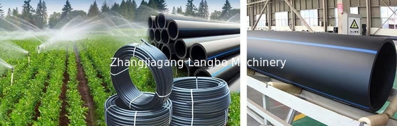 355-800 mm de diamètre, ligne d'extrusion de tuyaux en PE de haute capacité HDPE avec boîte de vitesses intégrée