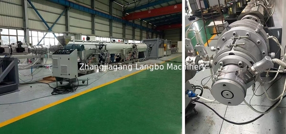 Ligne de production de machines à extruder en plastique à vis unique pour tuyaux PE